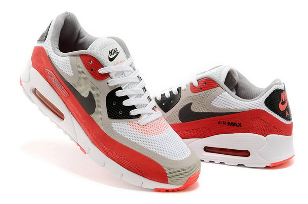 Air Max 90 Breathe Mens Shoe White / Black / Wolf Grey / Red